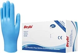 Beybi Pudrasız Mavi Nitril Büyük Boy (L) 100'lü Muayene Eldiveni ürün görseli