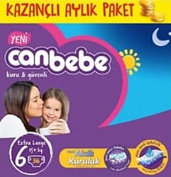 Canbebe 6 Numara Extra Large 36'lı Bebek Bezi ürün görseli
