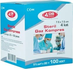 D'S Sağlık Steril Gaz Kompres 7.5cm x 7.5cm 100'lü ürün görseli