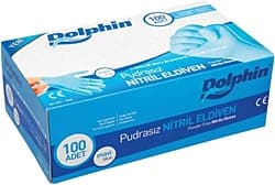 Dolphin Pudrasız Mavi Nitril Orta Boy (M) 100'lü Muayene Eldiveni ürün görseli