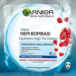 Garnier Nem Bombası Normal ve Kuru Ciltler Canlandırıcı Kağıt Yüz Maskesi ürün görseli