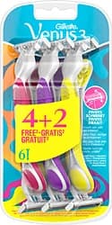 Gillette Venus 3 Renkli Kullan At 6'lı Kadın Tıraş Bıçağı ürün görseli