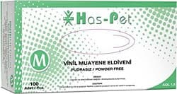 Has-Pet Vinil Pudrasız Orta Boy (M) 100'lü Muayene Eldiveni ürün görseli