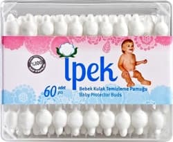 İpek Emniyetli 60'lı 2 Paket Bebek Kulak Temizleme Çubuğu ürün görseli