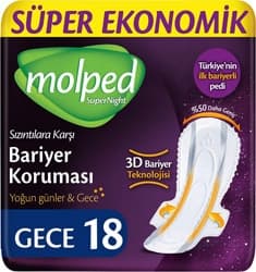 Molped Supernight Gece 18'li Hijyenik Ped ürün görseli