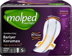 Molped Supernight Gece 5'li Hijyenik Ped ürün görseli
