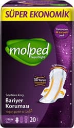 Molped SuperNight Yoğun Günler & Gece Uzun Hijyenik Ped 20'li ürün görseli