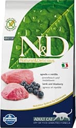 N&D Prime Tahılsız Kuzu Etli ve Yaban Mersinli 5 kg Yetişkin Kedi Maması ürün görseli