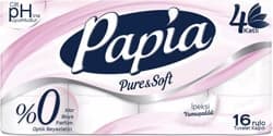 Papia Pure & Soft 4 Katlı 16'lı Tuvalet Kağıdı ürün görseli