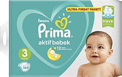 Prima Aktif 3 Numara Midi 62'li 2 Adet Bebek Bezi ürün görseli