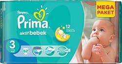 Prima Aktif 3 Numara Midi 62'li Bebek Bezi ürün görseli