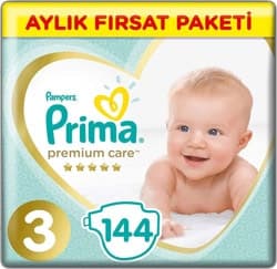 Prima Premium Care 3 Numara Midi 144'lü Bebek Bezi ürün görseli