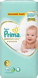 Prima Premium Care 3 Numara Midi 52'li Bebek Bezi ürün görseli