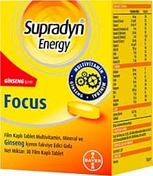 Supradyn Energy Focus 30 Tablet ürün görseli