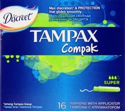 Tampax Compak Süper Tampon 16'lı ürün görseli