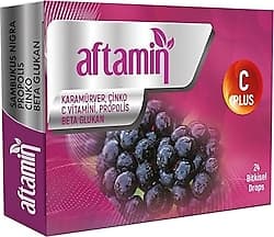 Aftamin Kara Mürver Çinko ve Propolis 24'lü Pastil ürün görseli