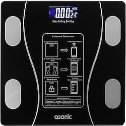 Asonic BS260 Siyah Akıllı Dijital Baskül ürün görseli