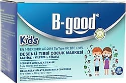 B-Good 3 Katlı Filtreli Desenli Tıbbi Çocuk Maskesi 50'li ürün görseli