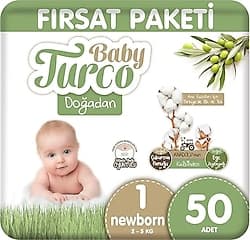 Baby Turco Doğadan 1 Numara Yenidoğan 50'li Bebek Bezi ürün görseli
