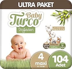 Baby Turco Doğadan 4 Numara Maxi 104'lü Bebek Bezi ürün görseli
