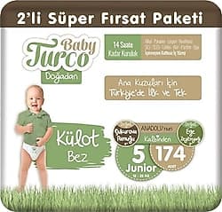 Baby Turco Doğadan 5 Numara Junior 58'li 3 Adet Külot Bez ürün görseli