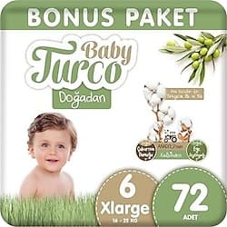 Baby Turco Doğadan 6 Numara XLarge 72'li Bebek Bezi ürün görseli