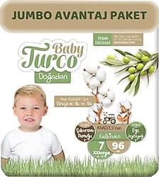 Baby Turco Doğadan 7 Numara XX Large 96'lı Bebek Bezi ürün görseli
