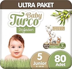 Baby Turco Doğadan 5 Numara Junior 80'li Bebek Bezi ürün görseli