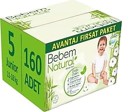 Bebem Natural 5 Numara Junior 80'li 2 Adet Bebek Bezi ürün görseli