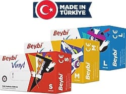 Beybi Vinyl Pudrasız Vinil Büyük Boy (L) 100'lü Muayene Eldiveni ürün görseli