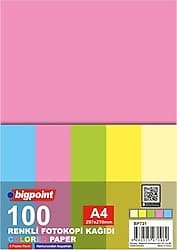 Bigpoint A4 Renkli Fotokopi Kağıdı 5 Pastel Renk 100'lü Paket ürün görseli