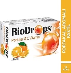 Biodrops Portakal ve C Vitaminli 18'li Pastil ürün görseli