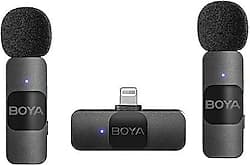 Boya BY-V2 2'li Kablosuz Lightning Yaka Mikrofonu ürün görseli