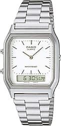 Casio Standart AQ-230A-7DMQ Çelik Kordon Beyaz Kol Saati ürün görseli