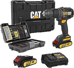 Cat DX1120 Çift Akülü 2 Ah Darbeli Matkap + 65 Parça Aksesuar Seti ürün görseli
