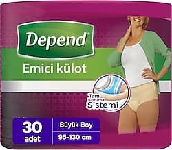 Depend Emici Külot Kadın Büyük Boy L 30'lu Hasta Bezi ürün görseli