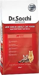 Dr. Sacchi Premium Düşük Tahıllı Sığır Etli 10 kg Yetişkin Kedi Maması ürün görseli