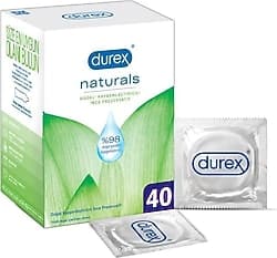 Durex Naturals Doğal Kayganlaştırıcılı 40'lı İnce Prezervatif ürün görseli