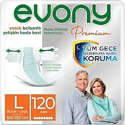 Evony Premium Esnek Belbantlı Büyük Boy L 30'lu 4 Adet Hasta Bezi ürün görseli