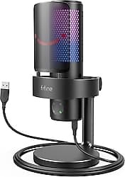 Fifine Ampligame A9 Siyah RGB USB Yayıncı Mikrofonu ürün görseli