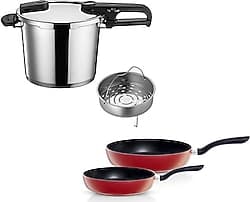 Fissler Vitaquick Edition 6 lt Düdüklü Tencere + Kırmızı Cenit Tava Seti ürün görseli