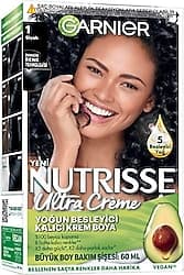 Garnier Nutrisse Ultra Creme 1 Siyah Saç Boyası ürün görseli