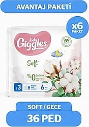 Giggles Lady Soft Gece 6'lı 6 Adet Hijyenik Ped ürün görseli