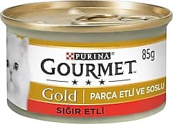 Gourmet Gold Soslu Parça Sığır Etli 85 gr Yetişkin Konserve Kedi Maması ürün görseli