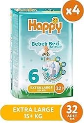 Happy 6 Numara Ekstra Large 128'li Bebek Bezi ürün görseli