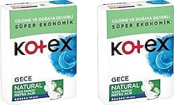 Kotex Natural Gece 14'lü 2 Adet Hijyenik Ped ürün görseli