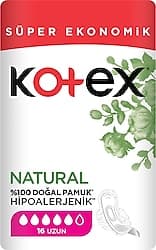 Kotex Natural Hipoalerjenik Hijyenik Ped Uzun 16'lı ürün görseli
