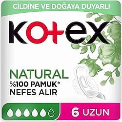Kotex Natural Ultra Uzun 6'lı Hijyenik Ped ürün görseli