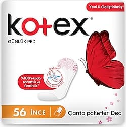 Kotex Ince Günlük Ped Parfümlü Çanta Paketleri 56'lı ürün görseli