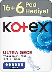 Kotex Ultra Gece Hijyenik Ped 22'li ürün görseli